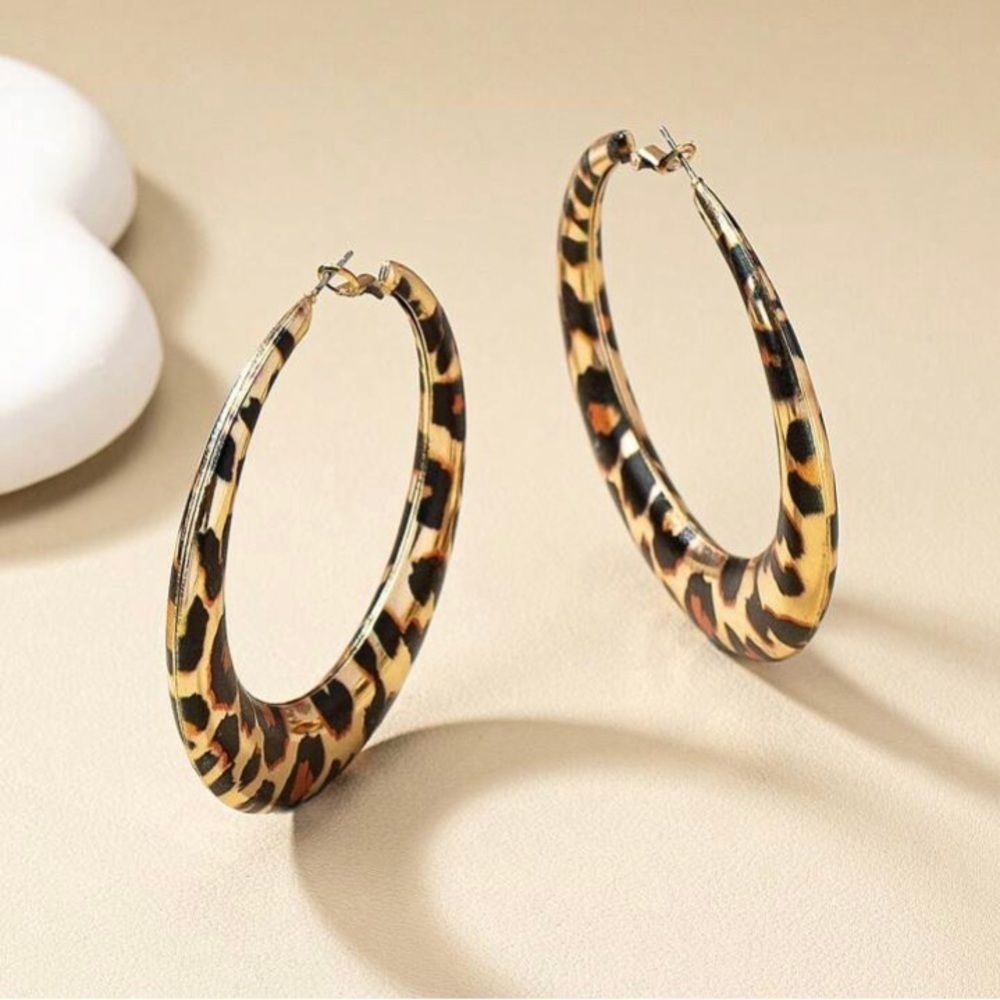 Leopard Hoop Earrings